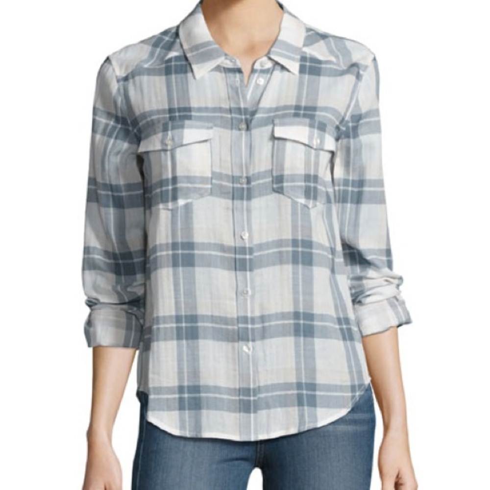 Paige Mya Plaid Pocket Shirt XS